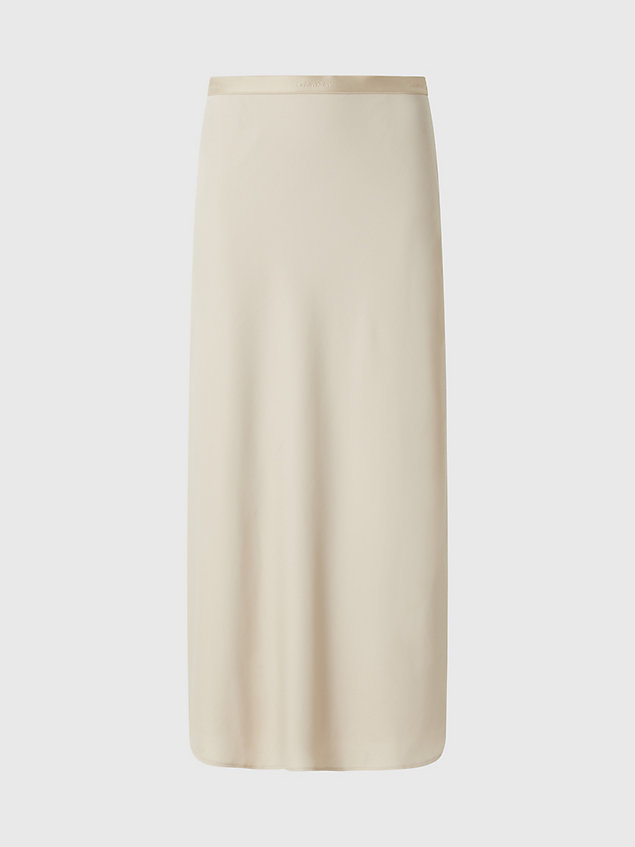falda midi de crepé beige de mujer calvin klein