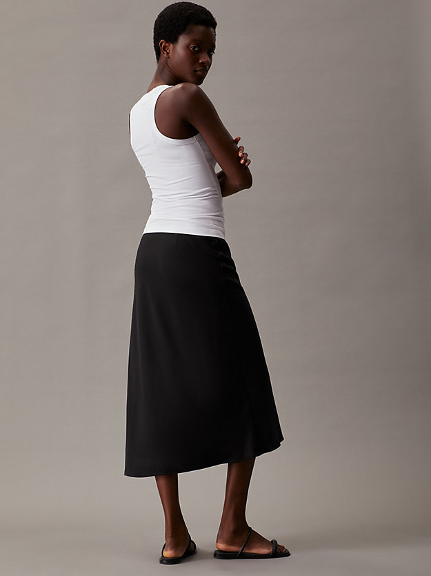 ck black crepe midi skirt for women calvin klein