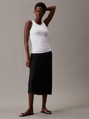 Slim Ribbed Logo Tape Skirt Calvin Klein®