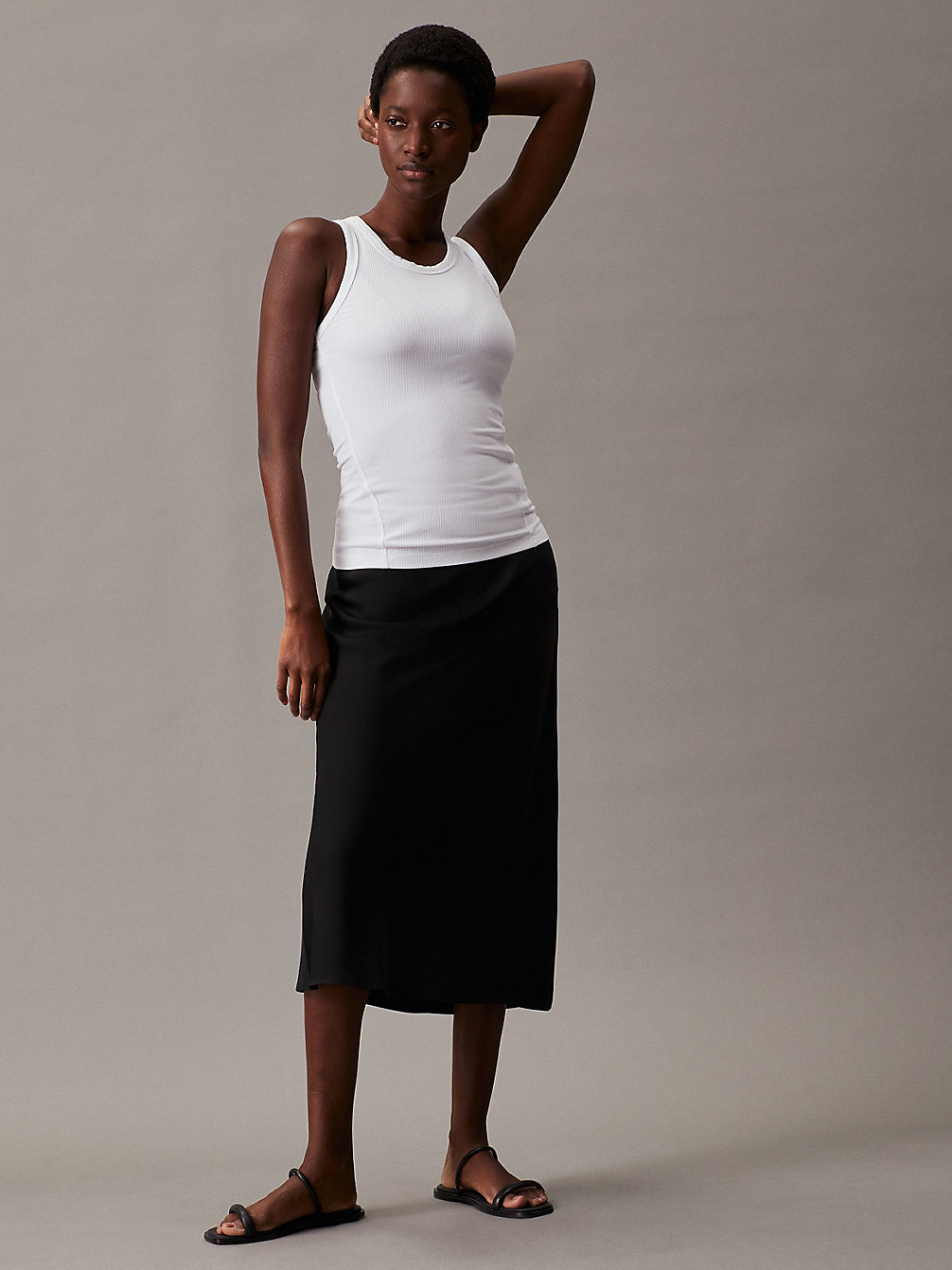 CK BLACK > Spódnica Midi Z Krepy > undefined Kobiety - Calvin Klein