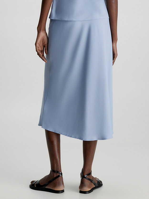 blue chime slim crepe midi skirt for women calvin klein