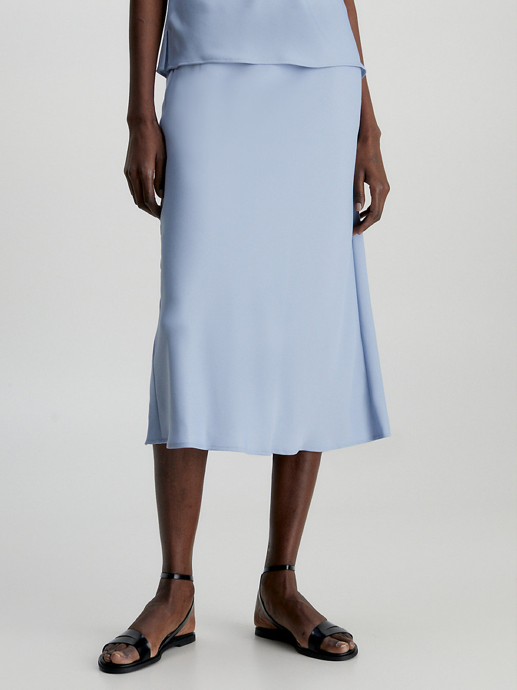 BLUE CHIME Jupe Slim Mi-Longue En Crêpe Recyclé undefined femmes Calvin Klein