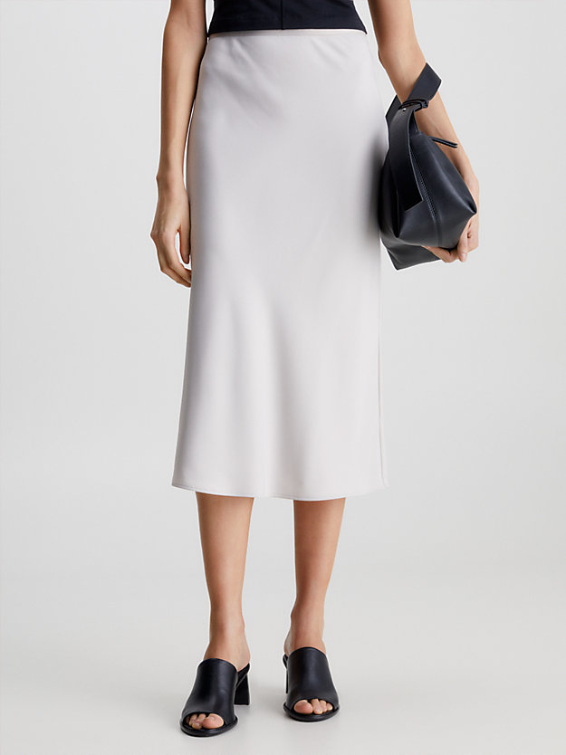SILVER GRAY Slim Recycled Crepe Midi Skirt for women CALVIN KLEIN