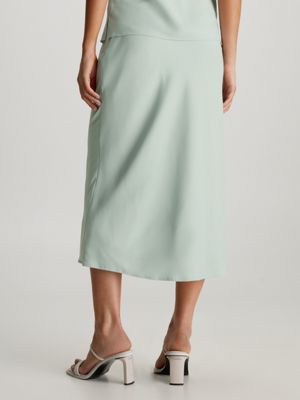 morning frost slim crepe midi skirt for women calvin klein