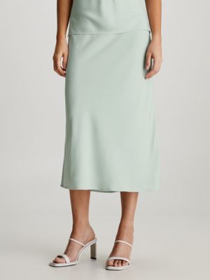 Green 8 Skirt CK LOGO JACQUARD SATIN SKIRT Calvin Klein