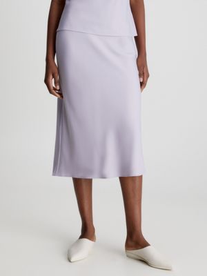  slim crepe midi skirt for women calvin klein