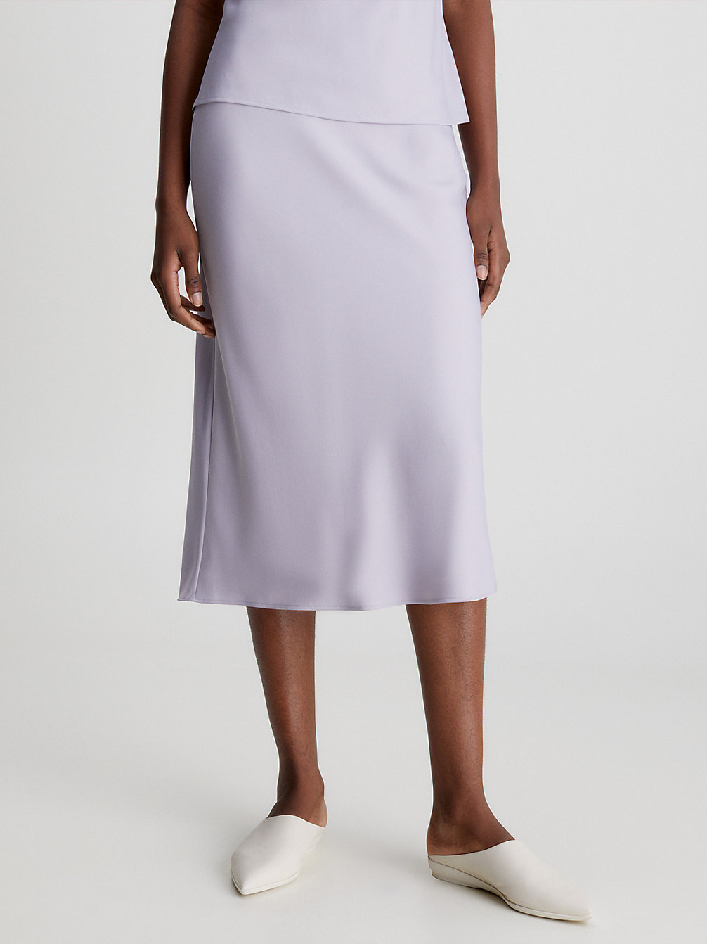 LILAC DUSK Slim Recycled Crepe Midi Skirt undefined women Calvin Klein