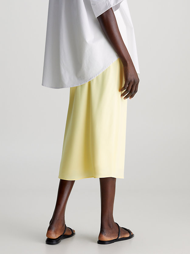 mimosa yellow slim crepe midi skirt for women calvin klein