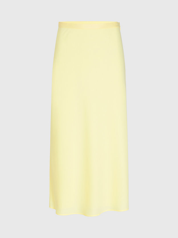 jupe slim mi-longue en crêpe mimosa yellow pour femmes calvin klein