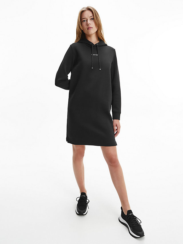 CK Black Hooded Sweatshirt Dress undefined women Calvin Klein