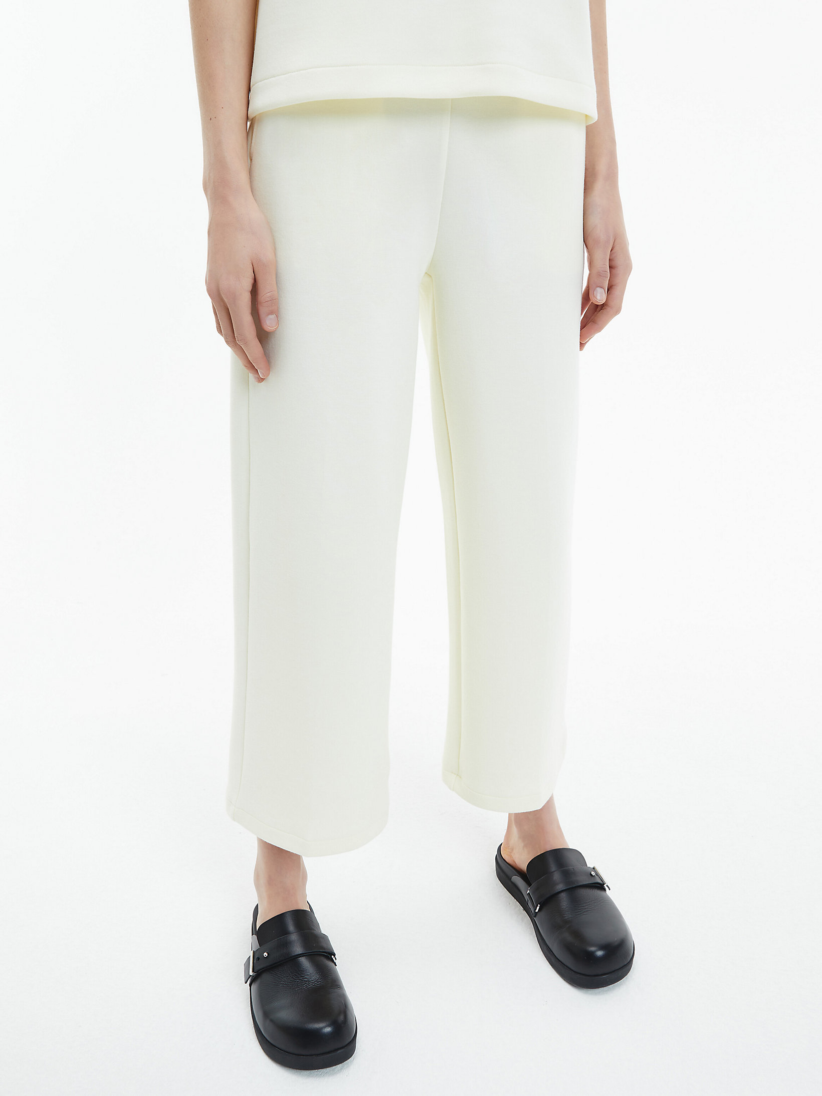Calm Yellow Organic Cotton Cropped Joggers undefined women Calvin Klein