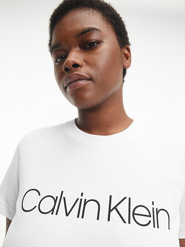 BRIGHT WHITE Plus Size Organic Cotton T-shirt for women CALVIN KLEIN