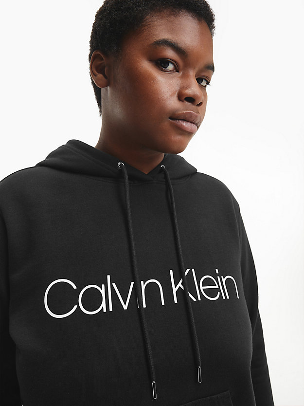 CK BLACK Sudadera con capucha y logo de talla grande de mujer CALVIN KLEIN