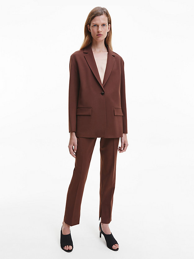 DARK CHESTNUT Relaxed Tailored Blazer for women CALVIN KLEIN