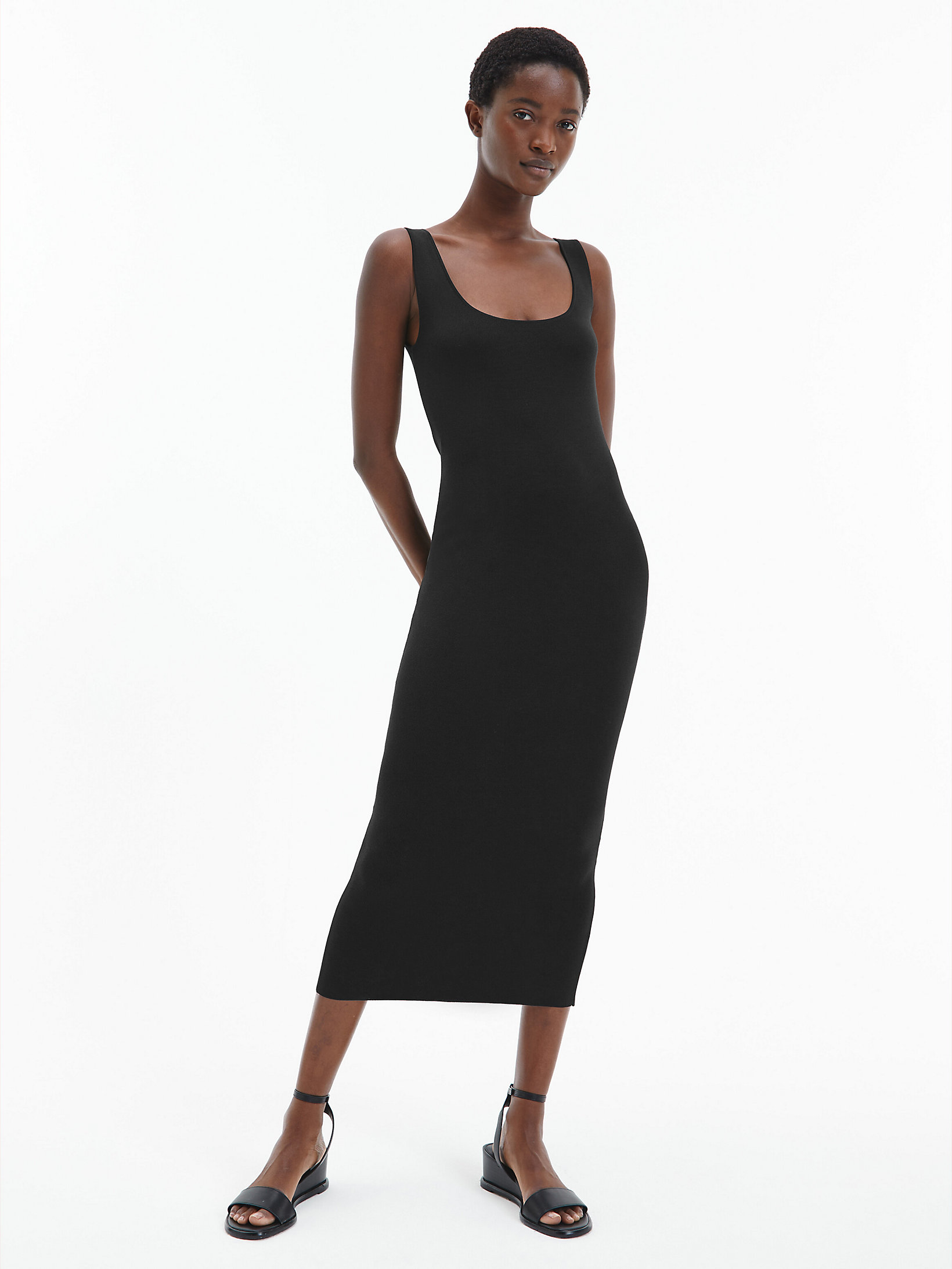 CK Black Bodycon Knit Tank Dress undefined women Calvin Klein