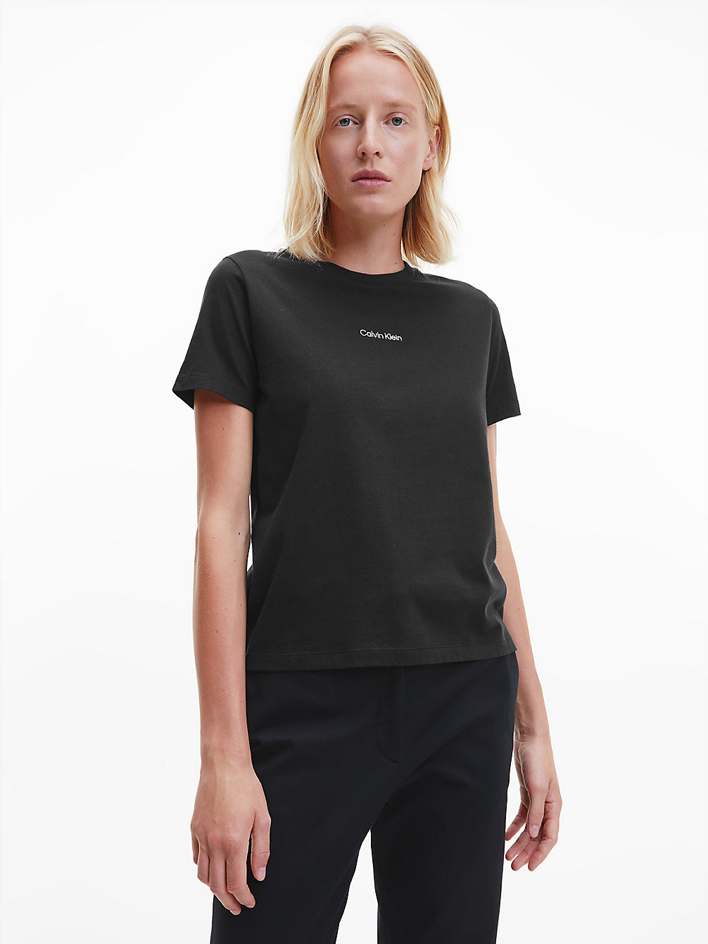 T-Shirt In Cotone Biologico > CK BLACK > undefined donna > Calvin Klein