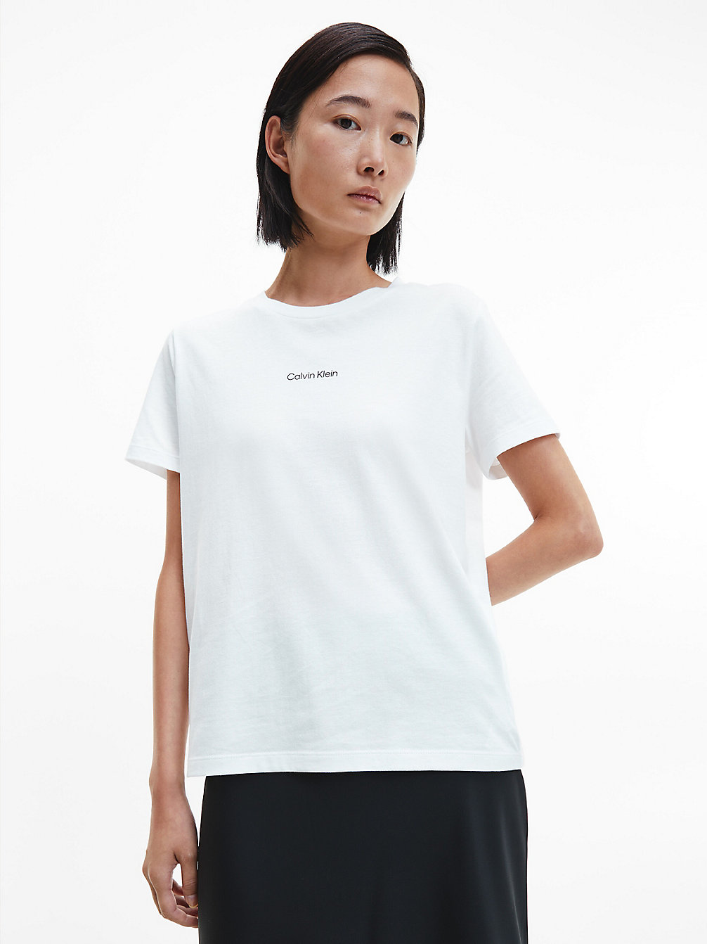 T-Shirt In Cotone Biologico > BRIGHT WHITE > undefined donna > Calvin Klein