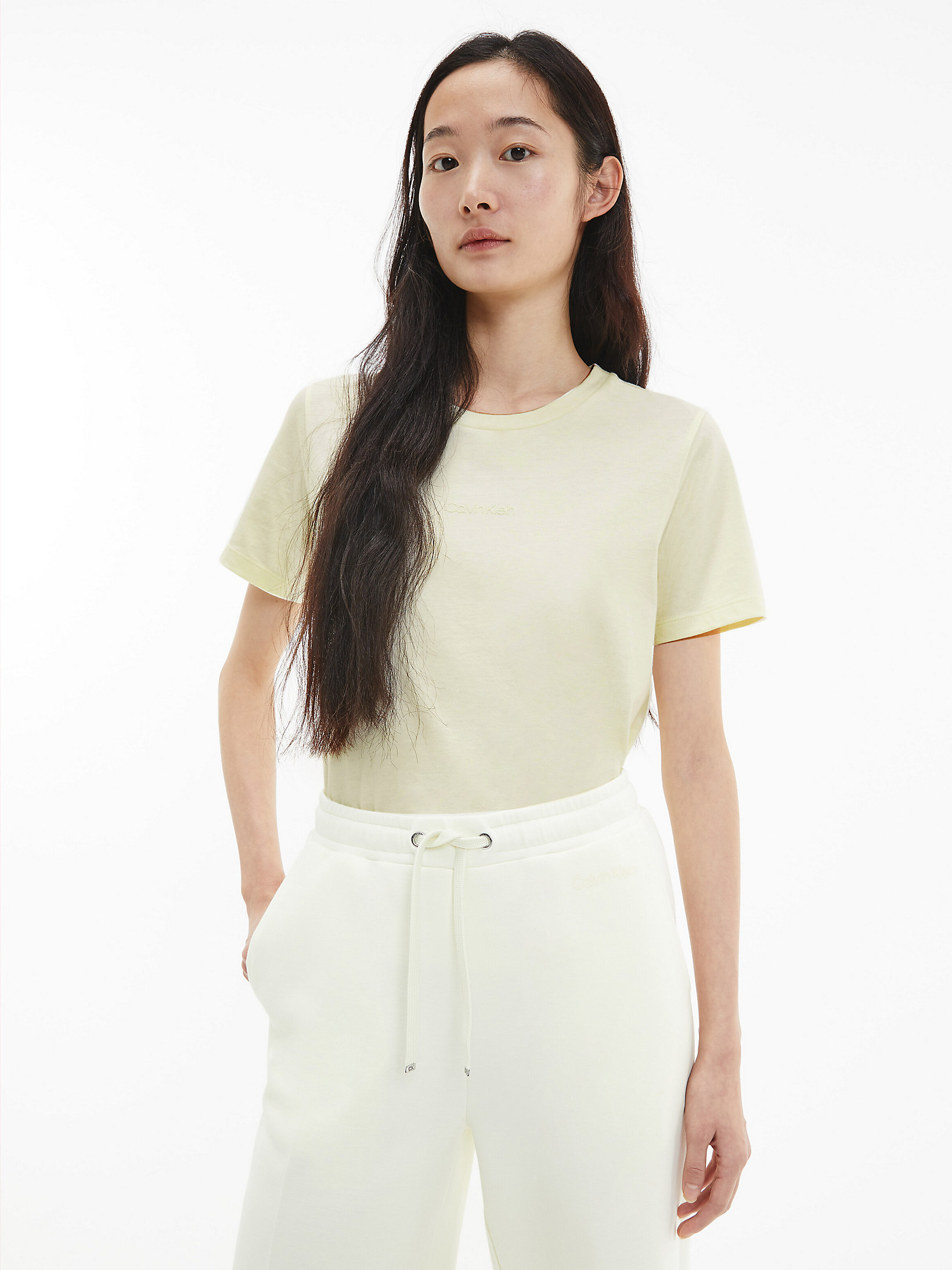 Calm Yellow Organic Cotton T-Shirt undefined women Calvin Klein