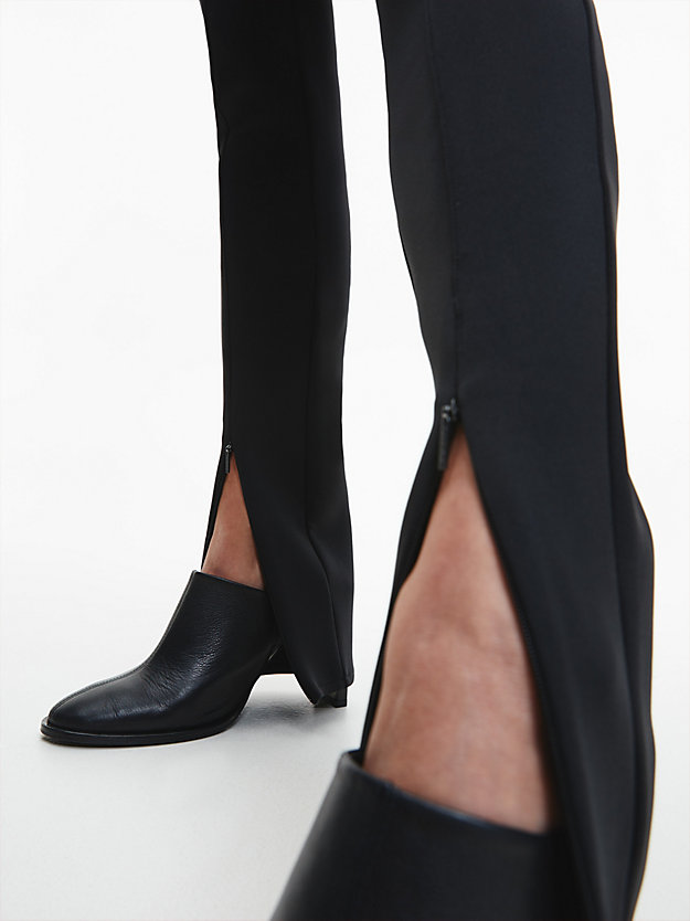 CK BLACK Leggings aus Recycling-Material mit Reißverschluss am Knöchelbund für Damen CALVIN KLEIN