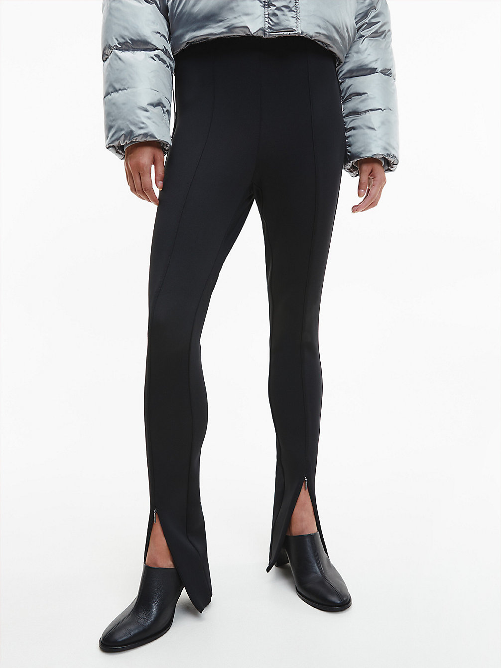 CK BLACK Leggings Aus Recycling-Material Mit Reißverschluss Am Knöchelbund undefined Damen Calvin Klein