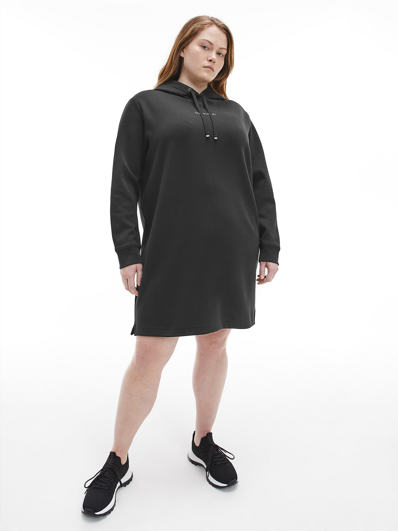 CK Black Plus Size Hooded Sweatshirt Dress undefined women Calvin Klein