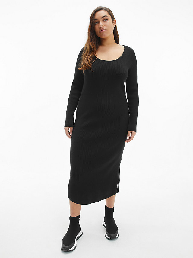 CK Black Plus Size Jumper Dress undefined women Calvin Klein