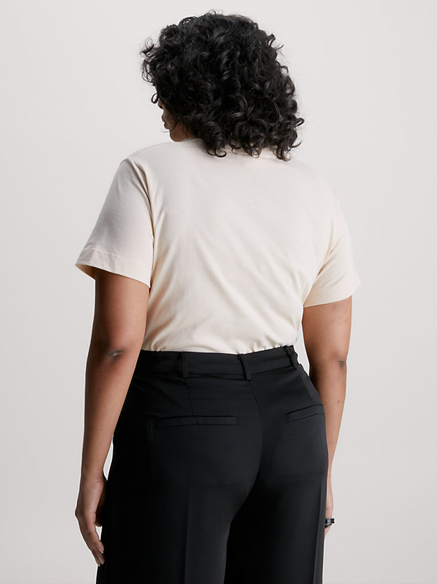 TUSCAN BEIGE T-shirt grande taille en coton bio for femmes CALVIN KLEIN