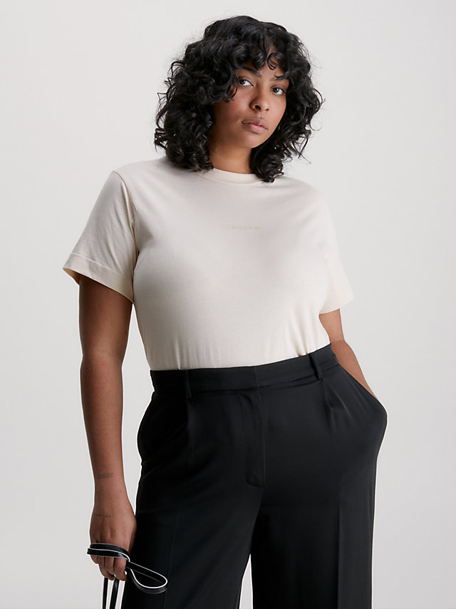 Tuscan Beige > T-Shirt Aus Bio-Baumwolle In Großen Größen > undefined Damen - Calvin Klein