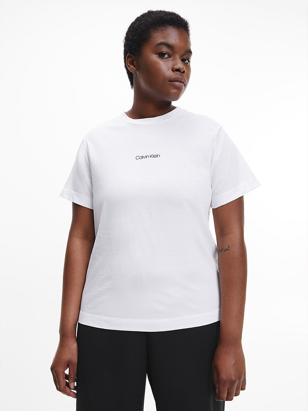 BRIGHT WHITE Plus Size Organic Cotton T-Shirt undefined women Calvin Klein