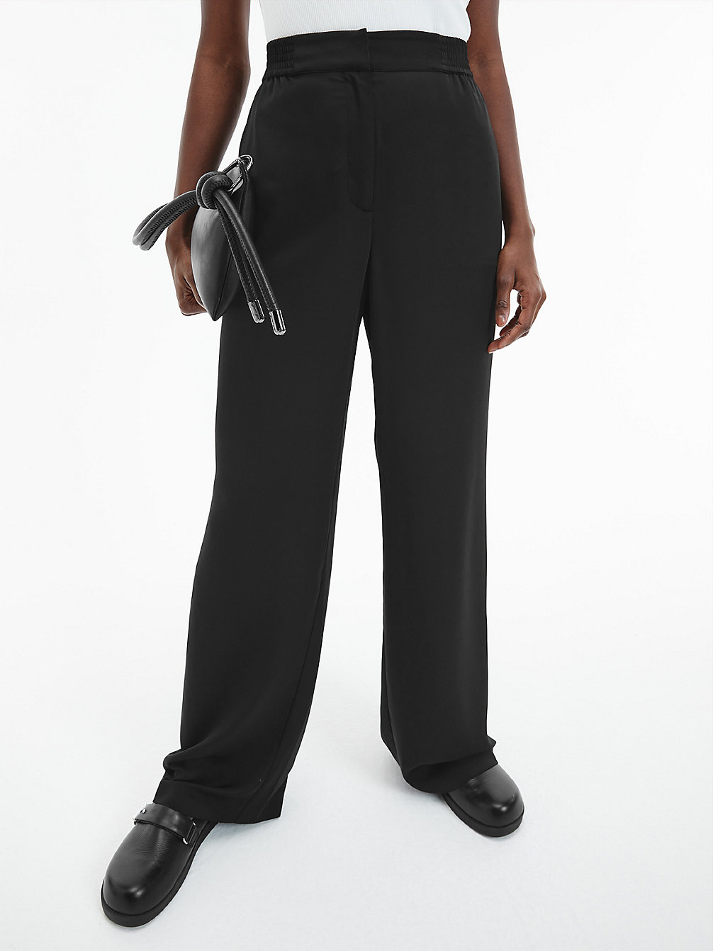 CK BLACK Recycled Crepe Wide Leg Trousers undefined women Calvin Klein