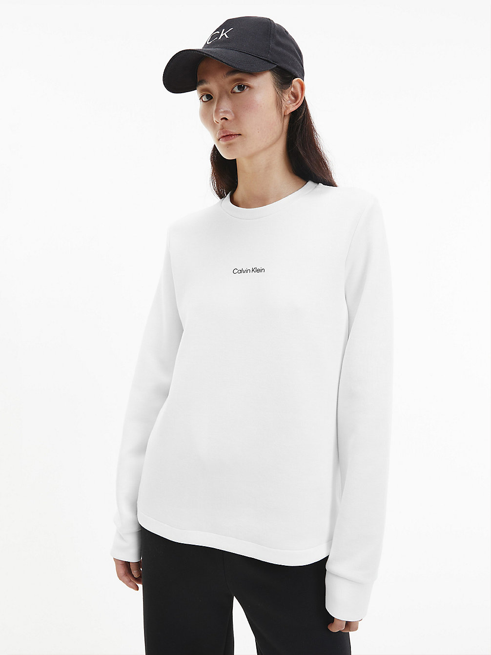 BRIGHT WHITE Organic Cotton Sweatshirt undefined women Calvin Klein