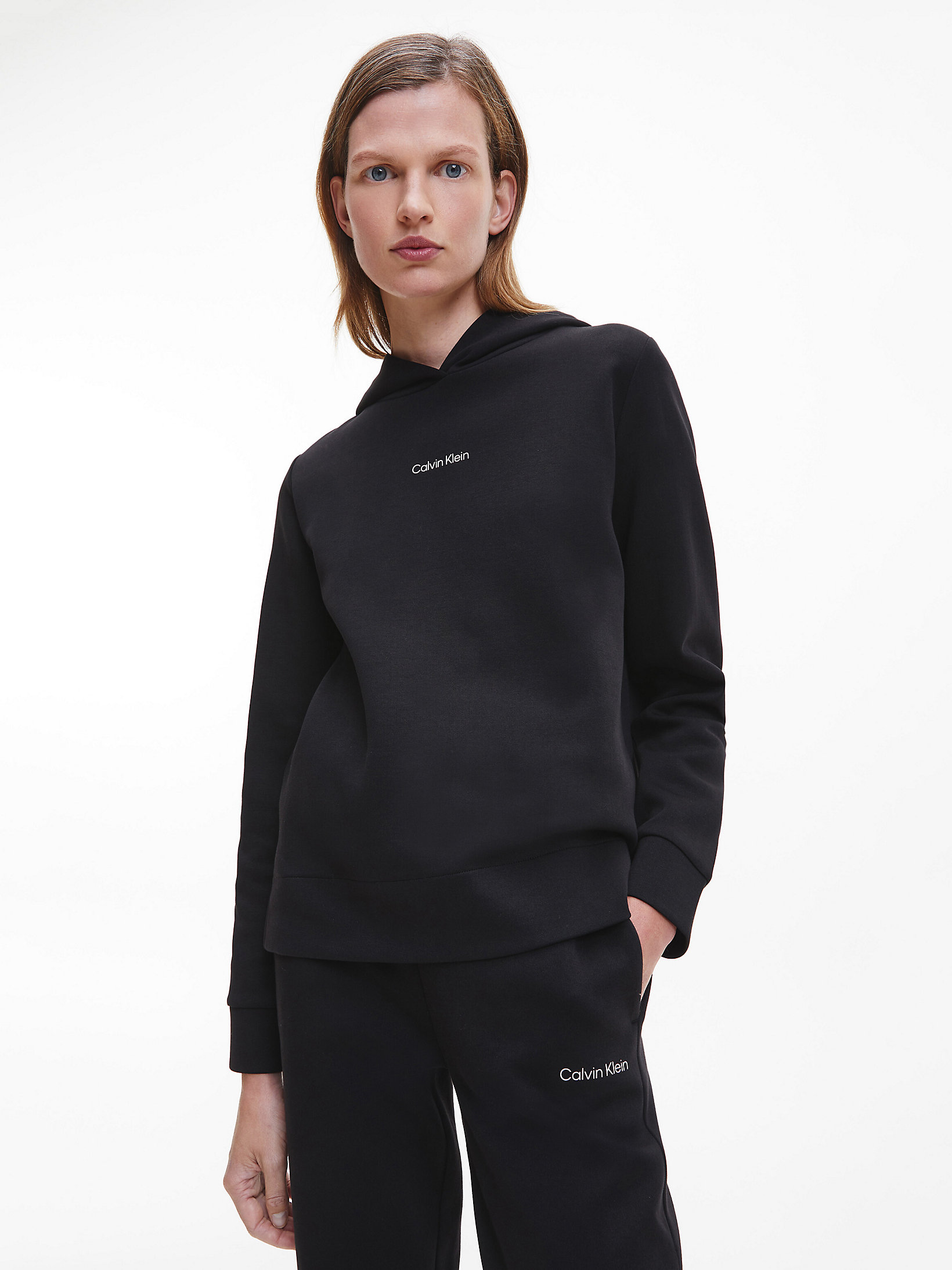 CK Black Recycled Polyester Hoodie undefined women Calvin Klein