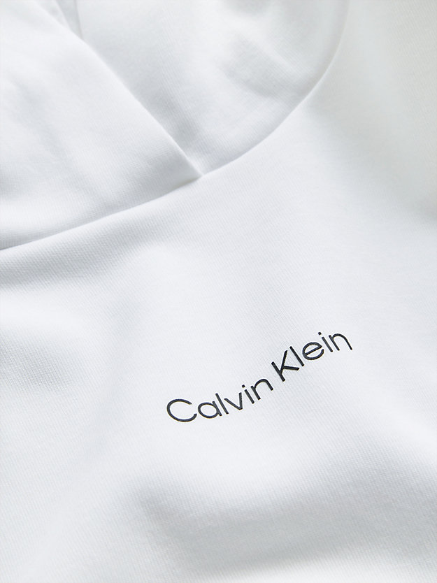 BRIGHT WHITE Bluza z kapturem z przetworzonego poliestru dla Kobiety CALVIN KLEIN