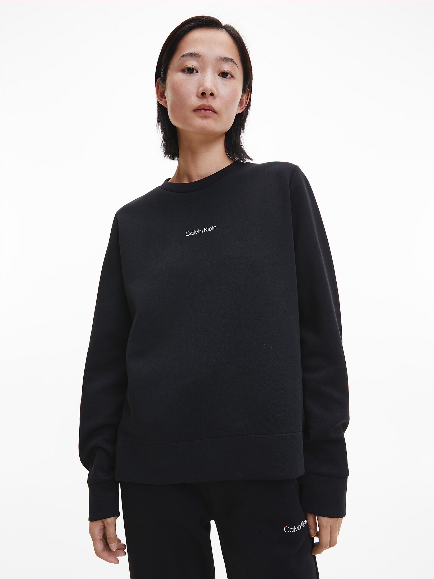 CK Black Recycled Polyester Sweatshirt undefined women Calvin Klein