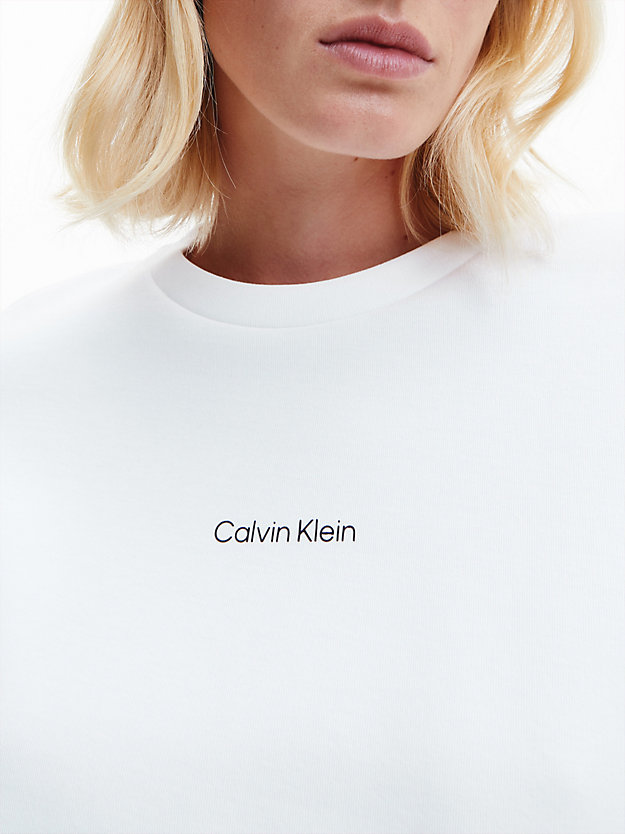 BRIGHT WHITE Sweatshirt van gerecycled polyester voor dames CALVIN KLEIN