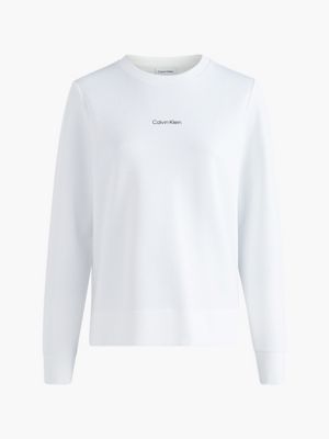 BRIGHT WHITE Sweatshirt van gerecycled polyester voor dames CALVIN KLEIN