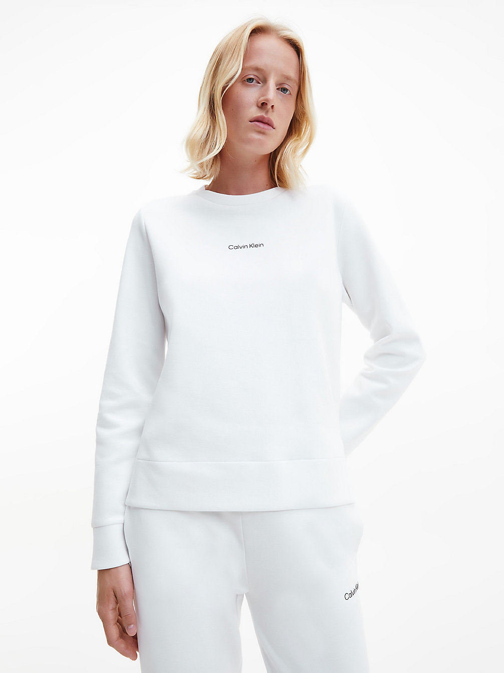 BRIGHT WHITE Sweatshirt Van Gerecycled Polyester undefined dames Calvin Klein