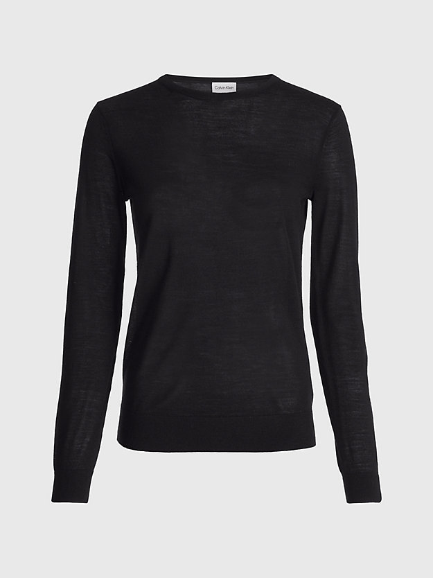 CK BLACK Wąski sweter z wełny merynosa dla Kobiety CALVIN KLEIN