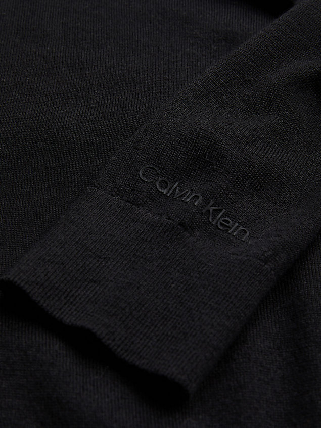black slim merino wool jumper for women calvin klein