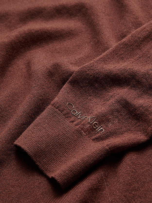 DARK CHESTNUT Wąski sweter z wełny merynosa dla Kobiety CALVIN KLEIN