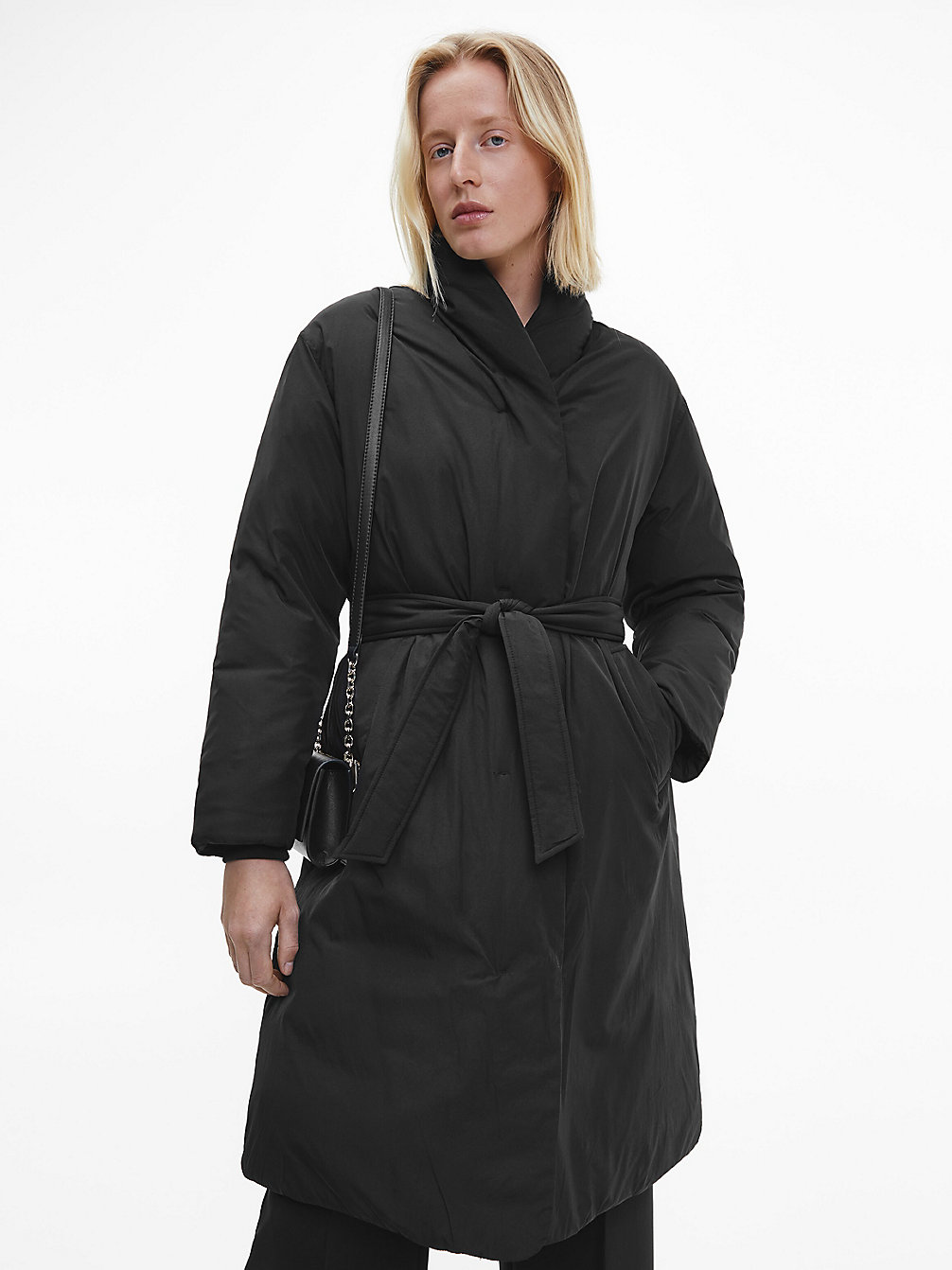 CK BLACK Recycled Wrap Puffer Coat undefined women Calvin Klein
