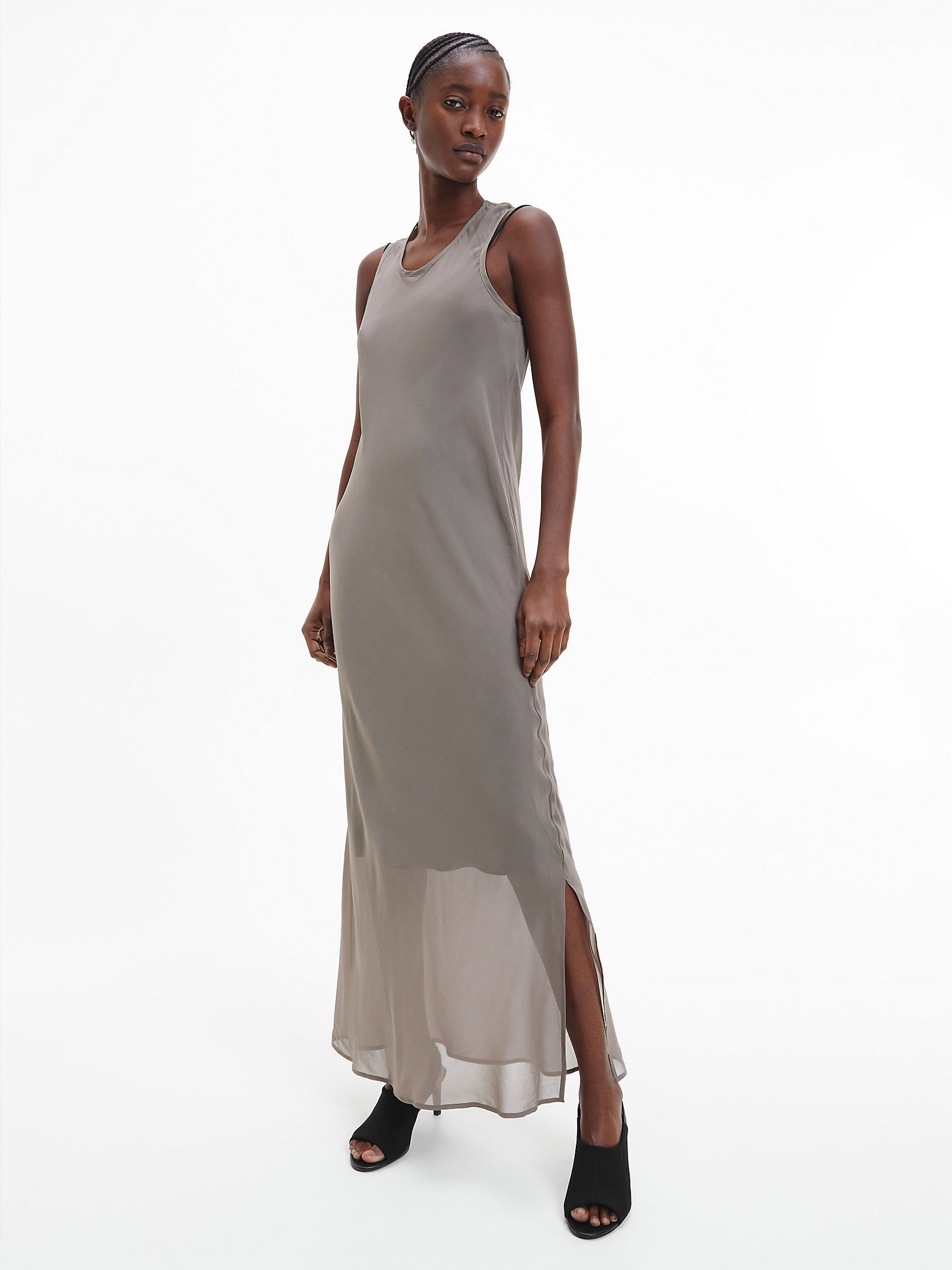 CK Black Organza Layered Maxi Dress undefined women Calvin Klein