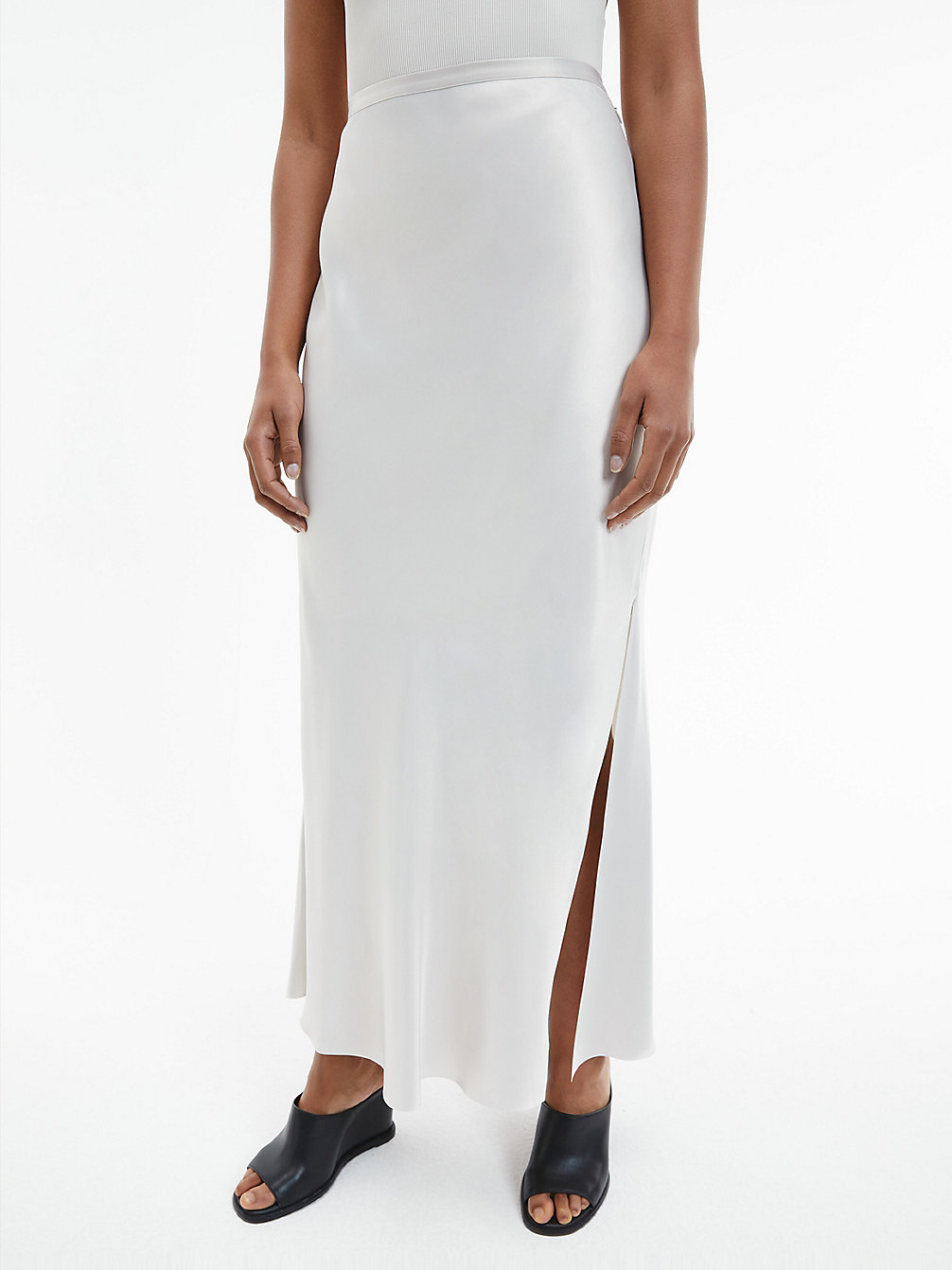 STONY BEIGE Shiny Satin Maxi Skirt undefined women Calvin Klein