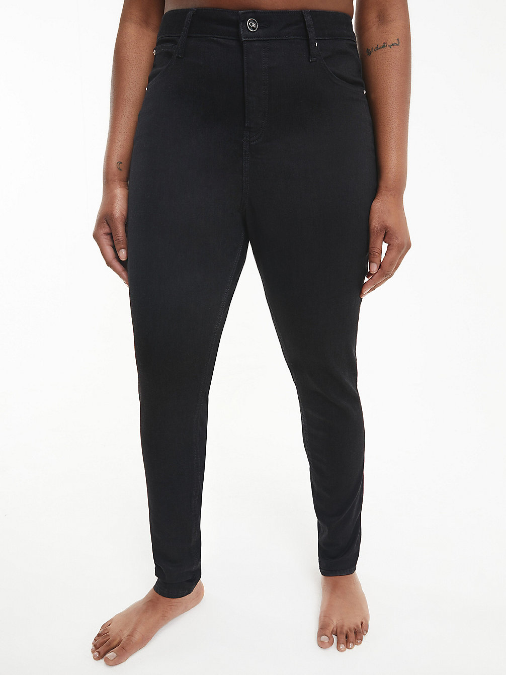 SOFT BLACK > Grote Maat High Rise Skinny Jeans > undefined dames - Calvin Klein