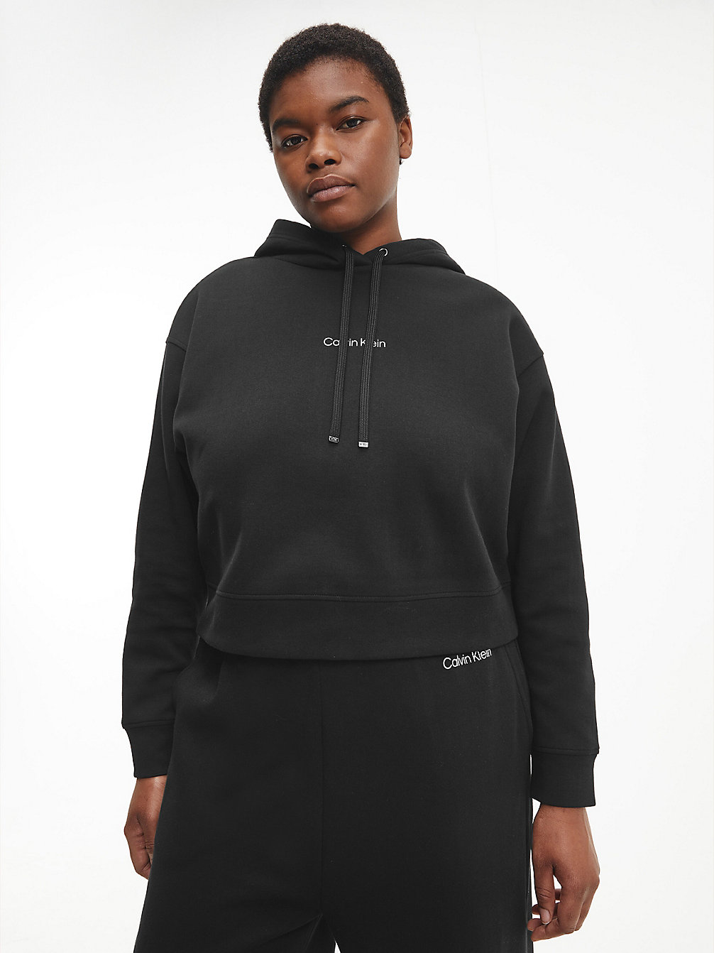 CK BLACK Hoodie Aus Bio-Baumwolle In Großen Größen undefined Damen Calvin Klein