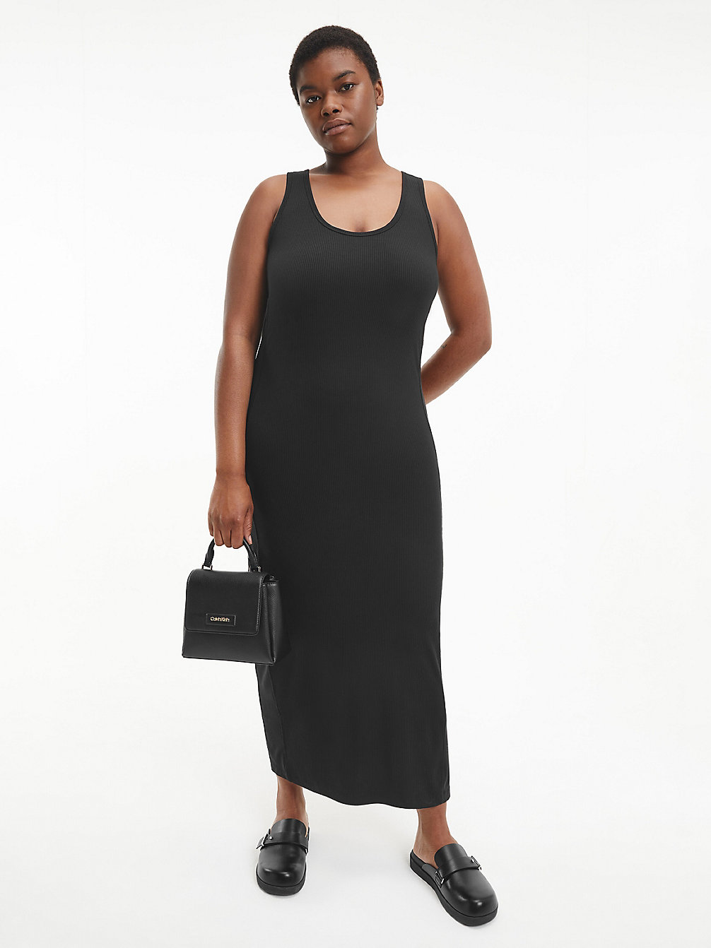 CK BLACK Plus Size Rib Jersey Tank Dress undefined women Calvin Klein