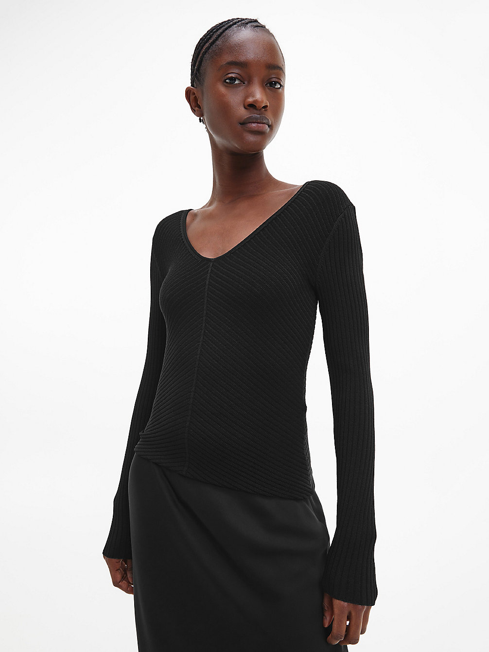 CK BLACK Rippstrick-Pullover undefined Damen Calvin Klein