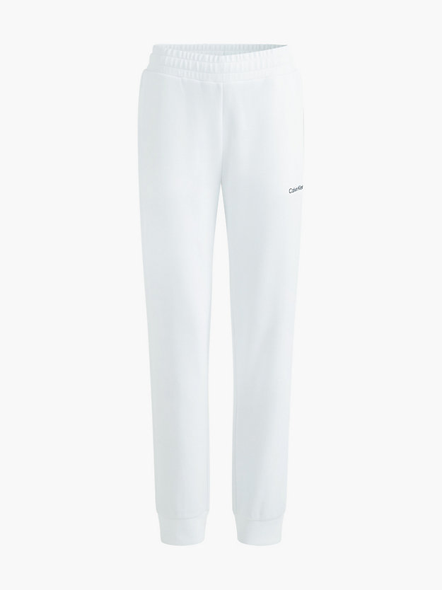 BRIGHT WHITE Wąskie spodnie dresowe z przetworzonego poliestru dla Kobiety CALVIN KLEIN