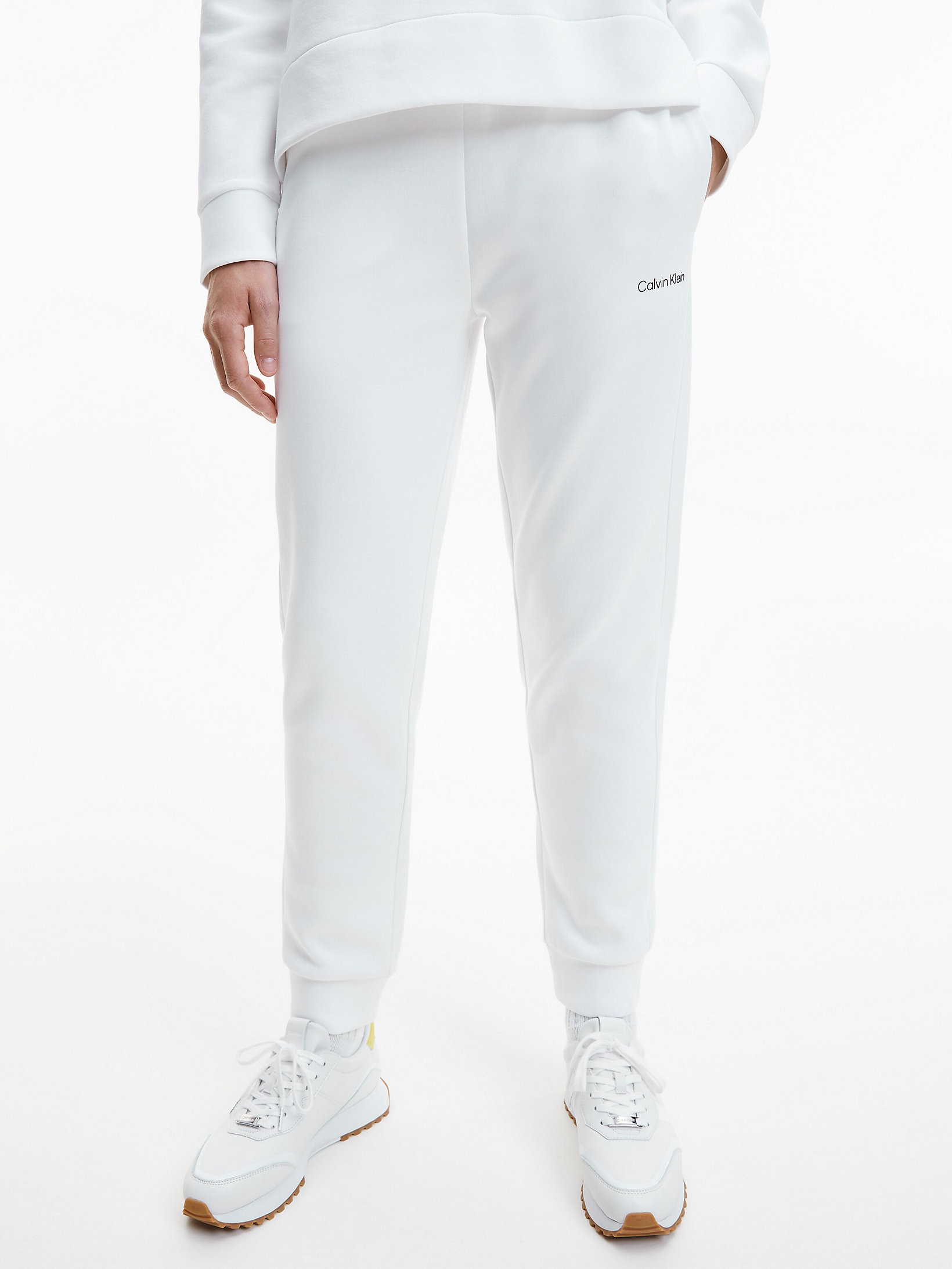 Bright White Slim Recycled Polyester Joggers undefined women Calvin Klein