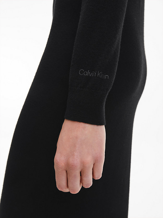 CK BLACK Vestido de punto de lana merino de mujer CALVIN KLEIN